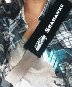 NFL Seat Belt Pads (Pack of 2) Seattle Seahawks 10" x 2.5" (Pack of 2) Black/Team Colors 13 819rg9seL