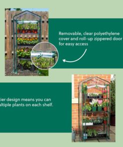 Gardman R687 4-Tier Mini Greenhouse, 27" Long x 18" Wide x 63" High,Black 34 819sa1QbuL