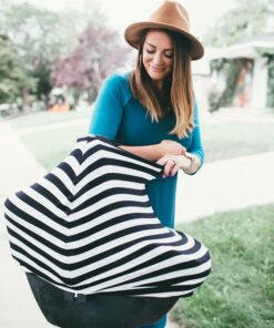 Baby Car Seat Cover Canopy and Nursing Cover Multi-Use Stretchy 5 in 1 Gift "The Classic" by Copper Pearl 31 819tZZMPisL