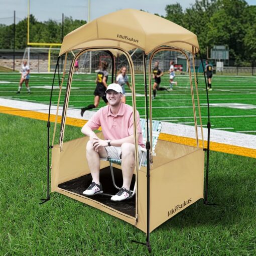 MioTsukus Sports Tent, Weather Proof Pod with 3 Ventlations and Rain Top Cover, Easy Assembly and All Weather Shelter for Sports Games, Instant Chair Tent- 1~2 People 40"l X 46"w X 65"h (1~2 Person)