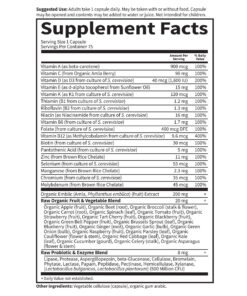 Garden of Life Multivitamin for Men, Vitamin Code Raw One - Once Daily, Vitamins Plus Fruit, Veggies & Probiotics, 75 Count Unflavored 75 Count (Pack of 1) 19 819uWqRMrXL