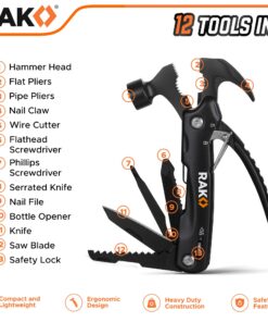 RAK Hammer Multitool Christmas Gifts for Men - Cool Unique Gifts For Men Who Have Everything - Compact DIY Survival Multi Tool - Backpacking & Camping Accessories - Stocking Stuffer Gifts 10 819ubPk86WL