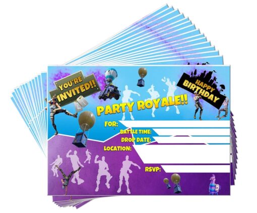 15 Video Game Birthday Party Invitations with Envelopes | 5 x 7 Kids Birthday Invitations | Video Game Party Supplies | Birthday Invitations for Boys | Gamer Party Supplies | Birthday Party Invitations