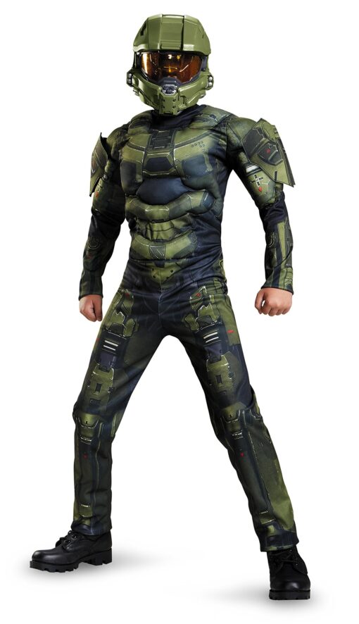 Master Chief Classic Muscle Costume, Large (10-12) Large (10-12) Kids Classic Costume