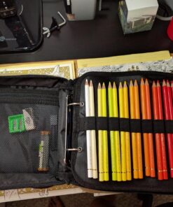 Derwent Pencil Case, Canvas Carry-All Bag Pencil Holder with Removable Shoulder Strap, Holds up to 132 Pencils and Supplies (2300671) , Brown Carry All 132 Capacity 54 819xEHUnPGL