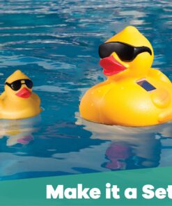 GAME 8002 Solar Light-Up Derby Pool 3”-Tablet Chlorine Dispenser LED Light Sensor Expandable Basket Adjustable Flow Rate Duck, Tiki, Globe, Pineapple, and Volcano, Older Version 30 819xiX2cs1L