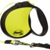 FLEXI Neon Retractable Dog Leash (Tape), 16 ft, Large, Black/Neon 22 819xtGmqimL