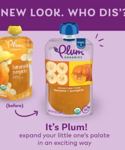 Alternative view of Plum Organics Stage 2 Organic Baby Food - Banana and Pumpkin - 4 oz Pouch (Pack of 12) - Organic Fruit and Vegetable Baby Food Pouch Banana & Pumpkin