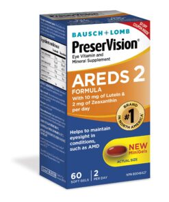 PreserVision AREDS 2 Eye Vitamin & Mineral Supplement, Contains Lutein, Vitamin C, Zeaxanthin, Zinc & Vitamin E, 60 Minigels (Packaging May Vary) Unflavored 60 Count (Pack of 1) 19 81A rTi4d5L 1