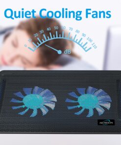 AICHESON Laptop Cooling Pad 2 1000RPM Fans Portable Computer Cooler, Blue LEDs, S007 56 81A1jxUO 0L