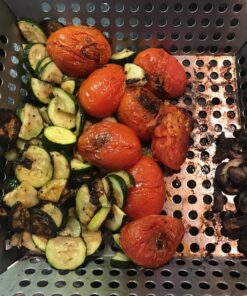 Grillaholics Grill Basket for Outdoor Grill - Durable Premium Stainless Steel Vegetable Grill Basket - XL Family Size BBQ Grill Basket - Perfect Grilling Accessories for Veggies, Fish, Shrimp & Kebabs 29 81A34XWmfpL