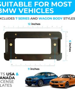 Rear Bumper License Plate Bracket for BMW 2000-2023, Plate Holder Set w 6 Screw Bolts & Wrench Kit, License Tag Mounting Kit, Quality Plate Holders 1 18 81A3IWkImJL