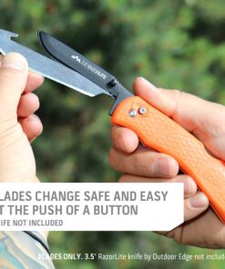 OUTDOOR EDGE 3.5" RazorSafe Replacement Knife Blades, 6 Pieces 3.5'' Drop-Point 6 Piece Pack 15 81A6ScLsiGL