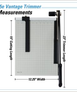 Dahle 15e Vantage Paper Trimmer, 15" Cut Length, 15 Sheet, Automatic Clamp, Adjustable Guide, Metal Base with 1/2" Gridlines, Guillotine Paper Cutter Cut Length: 15" 28 81A6dK4YCDL