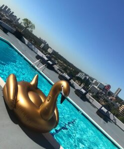 Jasonwell Giant Inflatable Pool Float - Golden Swan Pegasus Pool Floatie Summer Beach Swimming Outdoor Pool Party Lounge Raft Decorations Toys for Adults & Kids Gold Swan 24 81A6e RwyqL