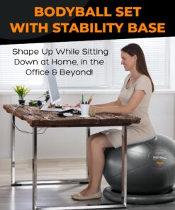 Alternative view of MANTRA SPORTS Heavy-Duty Exercise Ball Chair for Office Desk, Yoga Ball Chair Stability Ball with Base for Home Gym, Active Sitting Workout Ball Seat for Balance, Fitness, Birthing, Pregnancy & Labor Black (Ball & Base) 65cm (Height 5'4" - 5'10")