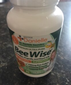Dr. Danielle's Bee Wise - Bee Pollen Supplement - Bee Well with Royal Jelly, Propolis, Beepollen in 4 Daily Bee Pollen Capsules 30 81A7tW9BusL