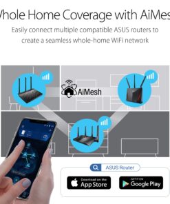 ASUS Dual-band 3x3 AC1750 Wifi 4-port Gigabit Router with speeds up to 1750Mbps & AiRadar to strengthens Wireless Connections via High-powered Amplification Beam-forming - 2x USB 2.0 Ports (RT-AC66U) New RT-AC66U (AC1750) 26 81A8DzCjE7L 1