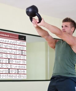 NewMe Fitness Workout Posters for Home Gym - Exercise Posters for Full Body Workout - Core, Abs, Legs, Glutes & Upper Body Training Program Kettlebell 1 17 81A8Kw5cZqL