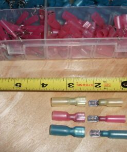 Sopoby 220pcs Wire Spade Connectors, Heat Shrink Female Male Spade Terminals Electrical Crimp Connector Kit 23 81A9 iKYrKL