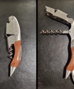 Barvivo Natural Rosewood Wine Opener with Foil Cutter Knife & Cap Remover, Double Hinged Manual Wine Key for Bartenders, Servers, Waiters, Stainless Steel Wine Bottle Opener Corkscrew 38 81A9ObG3ztL