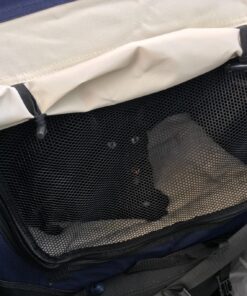 PetLuv-Happy Cat Premium Cat Carrier Soft Sided Foldable Top & Side Loading Pet Crate & Carrier Locking Zippers Shoulder Straps Seat Belt Lock Plush Pillow 24.0"L x 16.0"W x 16.0"H Navy Blue 48 81A9PIyRoeL