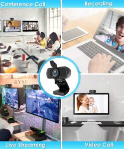 XPCAM Full HD 1080P Webcam with Privacy Shutter and Tripod, Pro Streaming Web Camera with Microphone, Widescreen USB Computer Camera for PC Mac Laptop Desktop 26 81A9gbJsQ L
