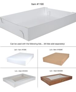 Southern Champion Tray 1190 Bright White Corrugated Greaseproof Non Window Sheet Cake Box Bottom, 26" Length x 18" Width x 4" Height (Case of 25) 7 81A9tchTAUL