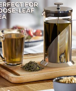 The Original Glass French Press Coffee Maker - Versatile Coffee Press, Tea Press w/ 4 Level Filtration, BPA Free French Press Stainless Steel Coffee Maker by Cafe Du Chateau (34oz) 37 81AAuNxix5L