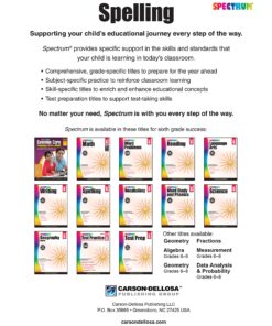 Alternative view of Spectrum Spelling Workbook Grade 6, Ages 11 to 12, Grade 6 Spelling, Handwriting Practice with 6th Grade Spelling Root Words, Prefixes, Suffixes, and Grammar Workbook - 160 Pages