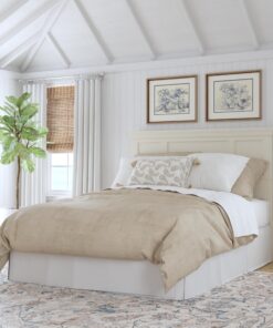 Alternative view of Home Styles Naples White Queen Headboard with Mahogany Wood Solids, Brush Stroke Finish, Raised Panel Design, and Rich White Finish Off-White