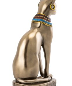 Top Collection Goddess Bastet Statue - Ancient Egyptian Goddess of Protection Sculpture in Premium Cold Cast Bronze - 8-Inch Collectible Fertility Cat Figurine 31 81ACxhuTv9L