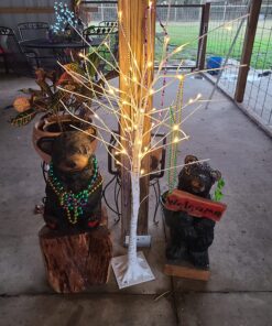 LIGHTSHARE 4 Feet Birch Tree, 48 LED Lights, Warm White, for Home, Festival, Party, and Christmas Decoration, Indoor and Outdoor Use 4 ft 26 81AE4CddaaL