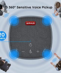 AIRHUG Bluetooth Speakerphone,Conference Speaker with Microphone,6 metes HD Voice Pick Up,Advanced Noise Reduction Algorithm,USB-C Plug & Play,Compatible with Zoom,MS Team,Skype 30 81AENizgaNL
