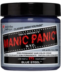 MANIC PANIC Blue Steel Hair Dye – Classic High Voltage - Semi-Permanent Hair Color - Cool, Silver Hair Dye With Blue Undertones - Vegan, PPD & Ammonia-Free - For Coloring Hair on Women & Men