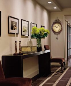 Elegant, Traditional, Decorative, Hand Painted Modern Grandfather Wall Clock W/Swinging Pendulum for New Room or Office. Color Brown & Bronze. Large. 24 Inch. 12 81AEqkfZ0OL