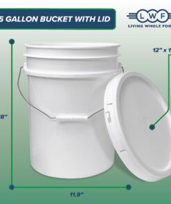 Alternative view of 5 Gallon White Bucket & Lid - Durable 90 Mil All Purpose Pail - Food Grade - BPA Free Plasti (5 Gal. w/Lids - 3pk) 3