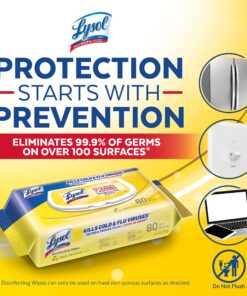 Lysol Disinfectant Handi-Pack Wipes, Multi-Surface Antibacterial Cleaning Wipes, For Disinfecting and Cleaning, Lemon and Lime Blossom, 320 Count (Pack of 4) 80 Count (Pack of 4) 27 81AIO8C6TzL