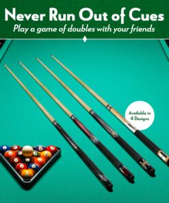 ISZY Billiards Pool Stick Set of 4. 2-Piece Cue Sticks Made from Hardwood Canadian Maple Wood in 4 Billiards Accessories set5 16 81AIcqvprqL