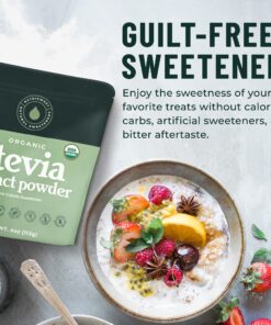 NatriSweet Stevia Powder, 4 oz, Pure Stevia Sweetener with No Additives, No Fillers, Zero Carbs, Zero Calorie, Organic Stevia Powder For Sugar Substitute, 300 Times Sweeter Than Sugar, 800+ Servings 26 81AIgSj8CRL