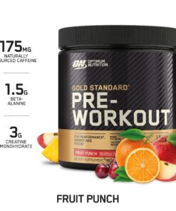 OPTIMUM NUTRITION Gold Standard Pre-Workout with Creatine, Beta-Alanine, and Caffeine for Energy, Flavor: Fruit Punch, 30 Servings 30 Servings (Pack of 1) 24 81AJRH226WL
