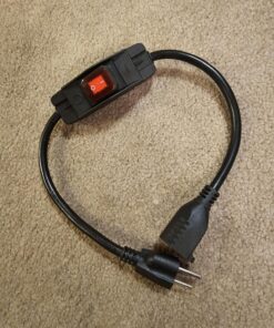 Joinfworld 2 Ft Extension Cord with Switch Outdoor 14AWG 3 Prong Switched Extension Cord 15A 125V Waterproof Lighted Extension Cord Inline Switch for Electrical Equipment 31 81ALPN2VATL