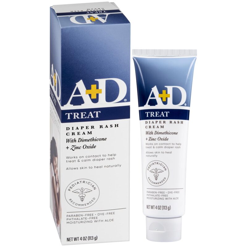 A+D Zinc Oxide Diaper Rash Cream - Soothes & Treats Diaper Rash - Zinc ...