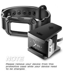 SUPCASE Unicorn Beetle Pro Series Design for Fitbit Charge 2, Replacement Bands with Built-in Rugged Protective Case (Black) Black 26 81ALXssC69L