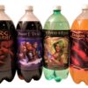 4 Soda Bottle Labels for Fantasy Themed Party. 7" x 6" Sticker Set Features an Orc, Dwarf, Elf, and Dragon. 34 81AMP4Dd DL