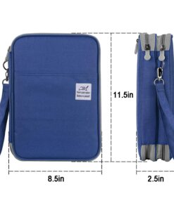 YOUSHARES 192 Slots Colored Pencil Case, Large Capacity Pencil Holder Pen Organizer Bag with Zipper for Prismacolor Watercolor Coloring Pencils, Gel Pens & Markers Artist (Blue) blue 12 81ANHcJEUbL
