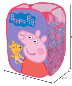 Idea Nuova Peppa Pig Pop Up Hamper with Durable Carry Handles, 21" H x 13.5" W X 13.5" L 11 81ANyJzCyzL