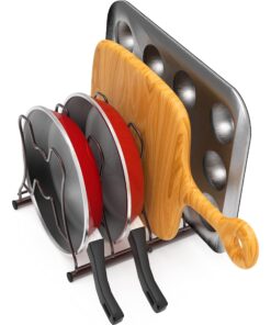 Simple Houseware Cabinet Pantry Pot and Pan Organizer Holder Rack, Bronze 26 81AO57luGgL