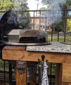 Onlyfire Stainless Steel Pizza Oven Kit for 22 Inch Charcoal Kettle Grilll - Outdoor Grill Top Pizza Oven Kit, Pizza Maker Tool Set Including Pizza Chamber, Pizza Stone, Pizza Peel and Thermometer 48 81APmf0FOoL