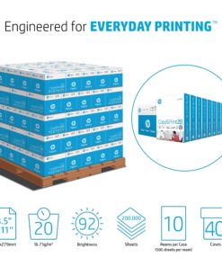 HP Printer Paper | 8.5 x 11 Paper | Copy &Print 20 lb | 1 Pallet - 40 Case - 200,000 Sheets | 92 Bright | Made in USA - FSC Certified | 200060P Pallet | 200K Sheets | 10 Pack case | 40 cases Standard Size (8.5x11) 13 81AQ6CcE4TL